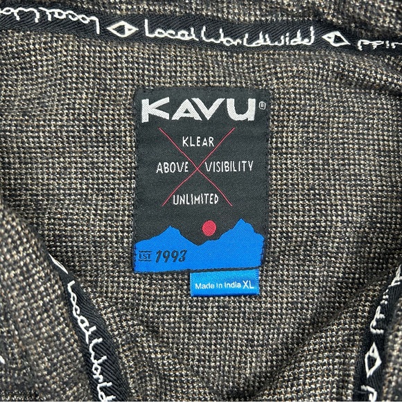 Kavu Men’s Brown Twill Long Sleeve Flannel Shirt Utility Pocket Size XL - Picture 8 of 9